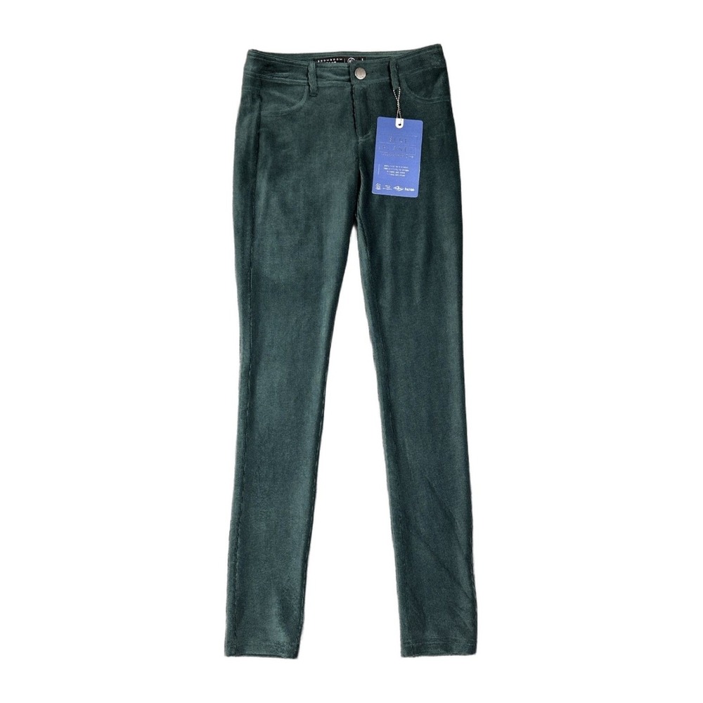 Boom Boom Jeans Womens Skinny Knit Corduroy Pants Emerald Green V20553 Size 5
